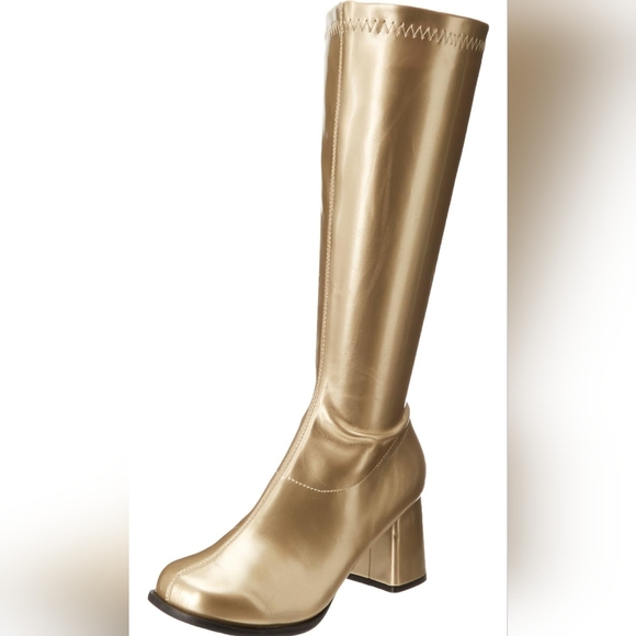 Gold Halloween Gogo Knee High Boots - Picture 1 of 6